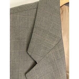 VTG Ralph Lauren Men 46L Tall Tan Chap Glen Plaid Wool Sport Coat Blazer Jacket